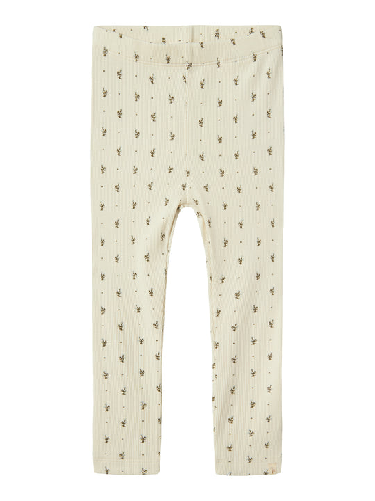 Lil Atelier Gago Kye Slim Leggings - Turtledove/Blue Flowers