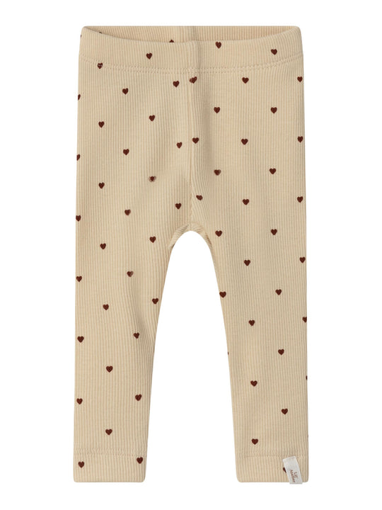 Lil Atelier Gago Leggings med hjerter - Fired Brick