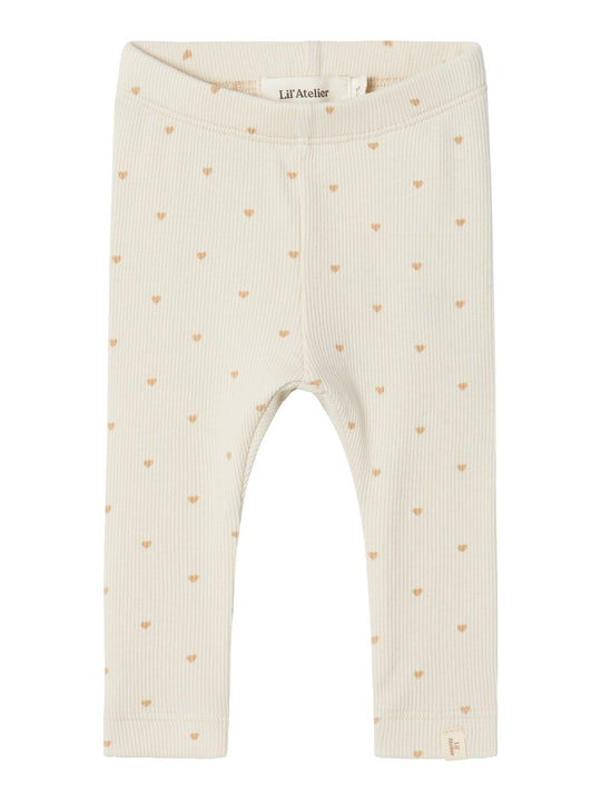 Lil Atelier Gago Leggings med hjerter - Turtledove
