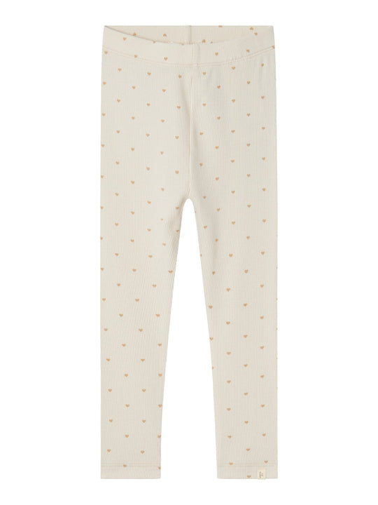 Lil Atelier Gago Slim Leggings med Hjerter - Turtledove