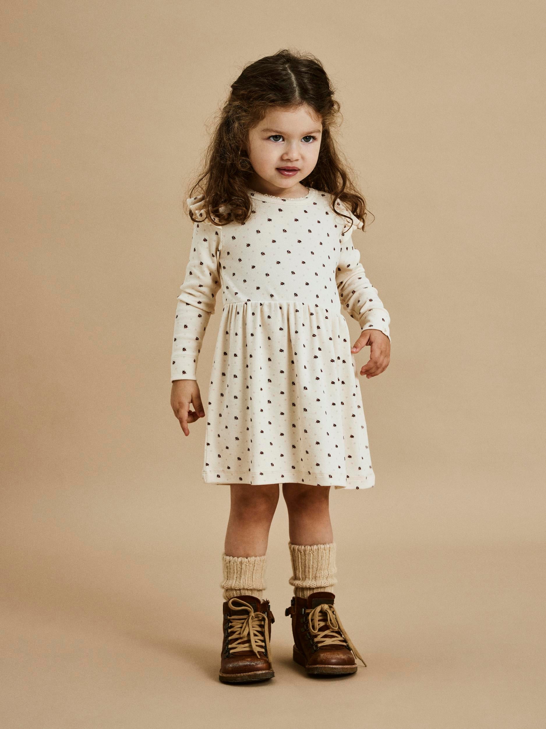 Lil Atelier Gago Kee Dress med mariehøne - Whitecap Gray