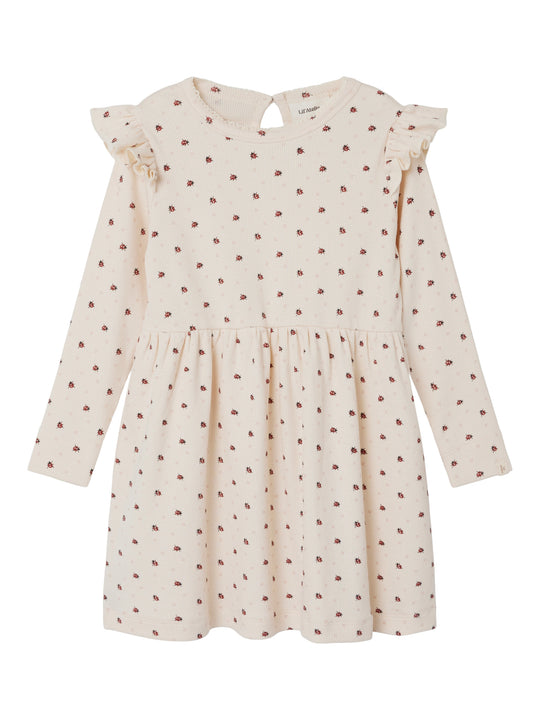 Lil Atelier Gago Kee Dress med mariehøne - Whitecap Gray