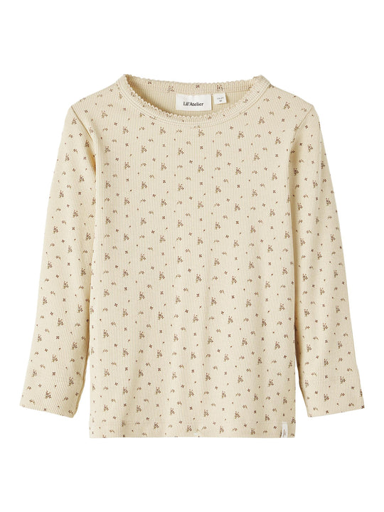 Lil Atelier Gago Slim Top - Wood Ash