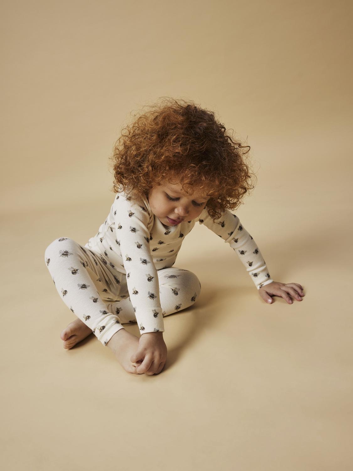 Lil Atelier Gavo Kye Slim Leggings med Humlebi - Turtledove