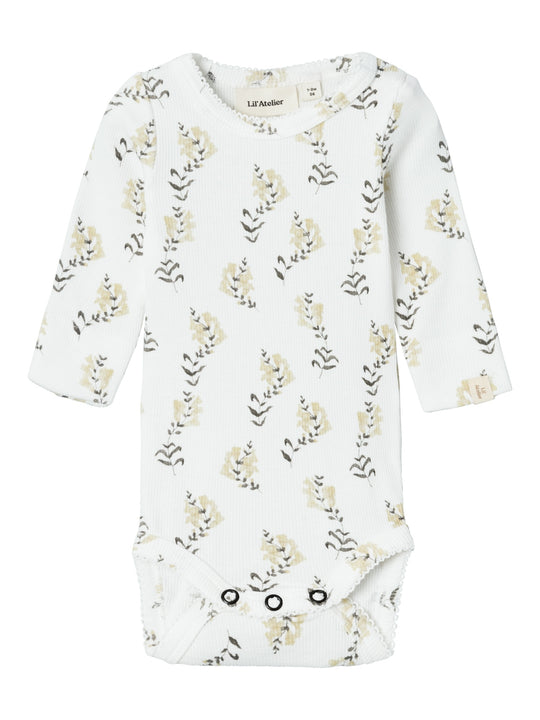 Lil Atelier Gavo Slim Body - Cocnut Milk/Yellow Flower