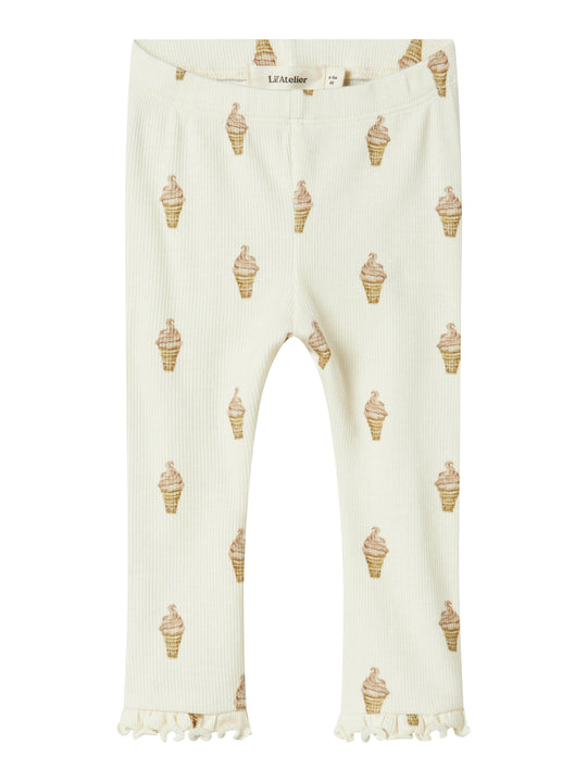 Lil Atelier Gavo Eka Legging - Turtledove/Ice Cream