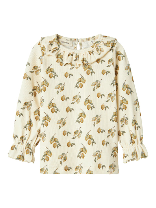 Lil Atelier Gavo Eug Slim Shirt - Turtledove/Lemon