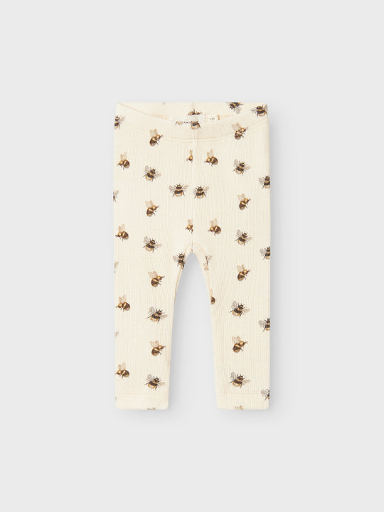 Lil Atelier Gavo Kye Slim Leggings med Humlebi - Turtledove