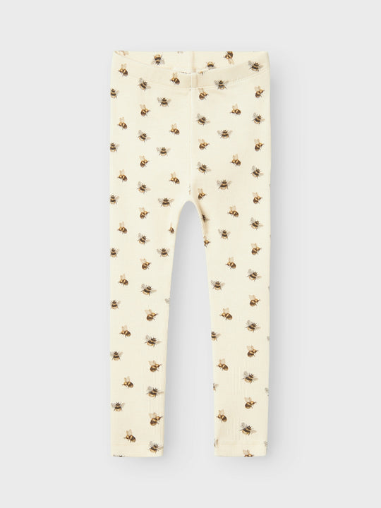 Lil Atelier Gavo Kye Slim Leggings med Humlebi - Turtledove