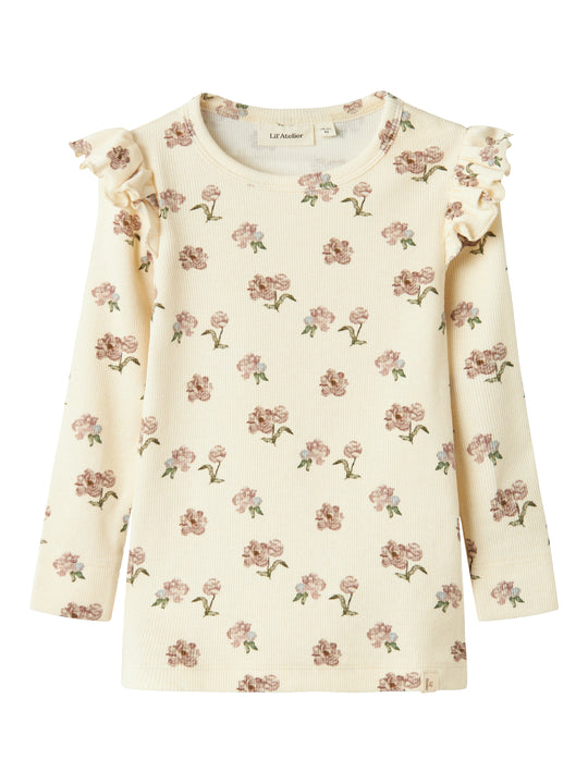 Lil Atelier Gavo Eko Slim Top - Turtledove/Peony