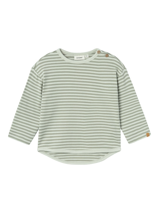 Lil Atelier Geo Alk Ls Top - Green Tint