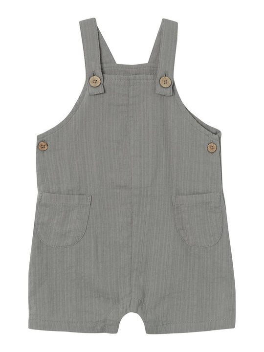 Lil Atelier Hessa Loose Overall Shorts - Frost Gray