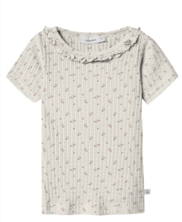 Lil Atelier Hulla Hua SS Slim Top - Coconut Milk