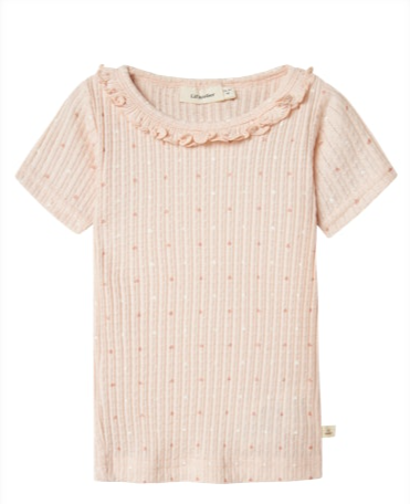 Lil Atelier Hulla Hua SS Slim Top - Peach Whip
