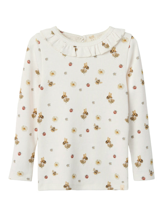 Lil Atelier Lavo Loa Slim Top - Coconut Milk