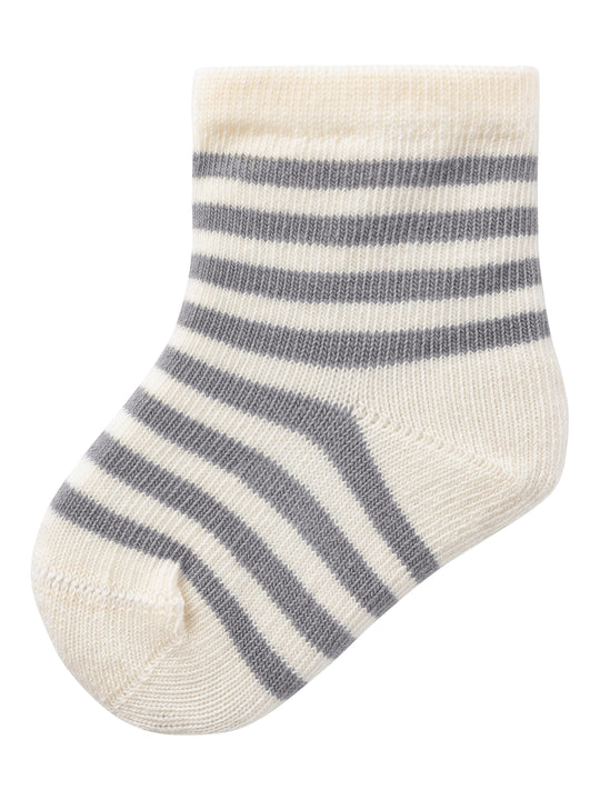 Lil Atelier - Love Stripe Strømper - Silver Filigree