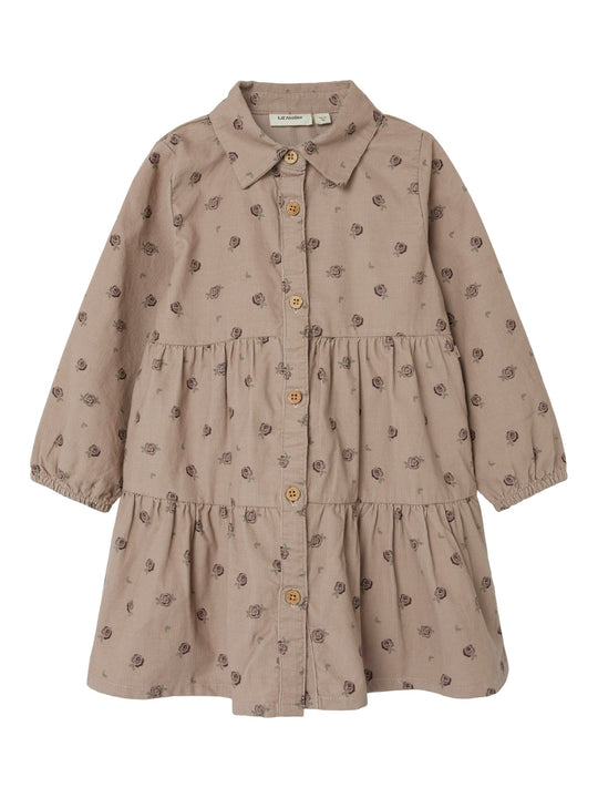 Lil Atelier Nola Floral Dress - Gray Morn