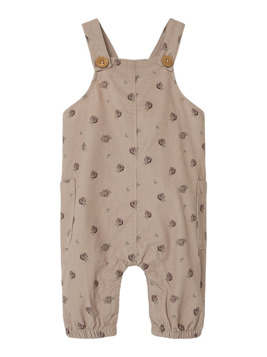 Lil Atelier Nola Floral Overall - Gray Morn