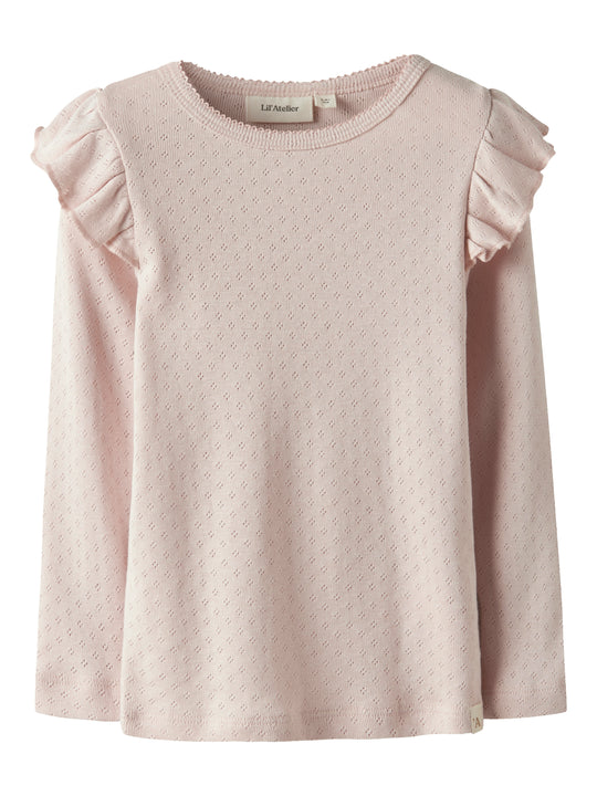 Lil Atelier Rachel Nan Slim Top - Peach Whip