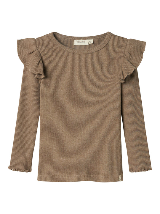 Lil Atelier Sophia Sni Slim Top - Shitake