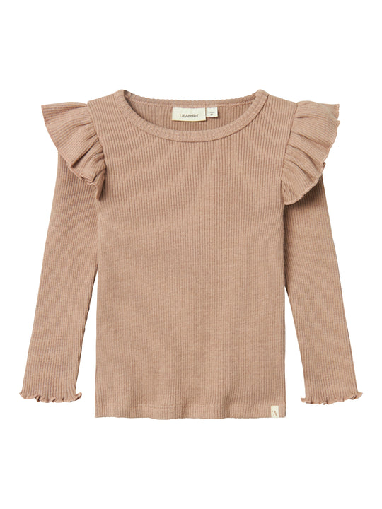 Lil Atelier Sophia Sni Slim Top - Rugby Tan
