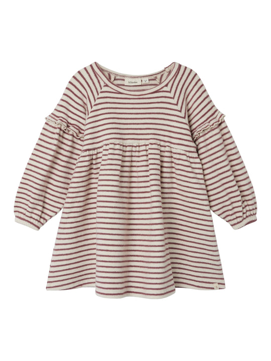 Lil Atelier Thoro Dress Stripe - Birch/Rosebrown
