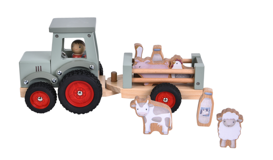 Little Dutch Traktor med Trailer - Little Farm