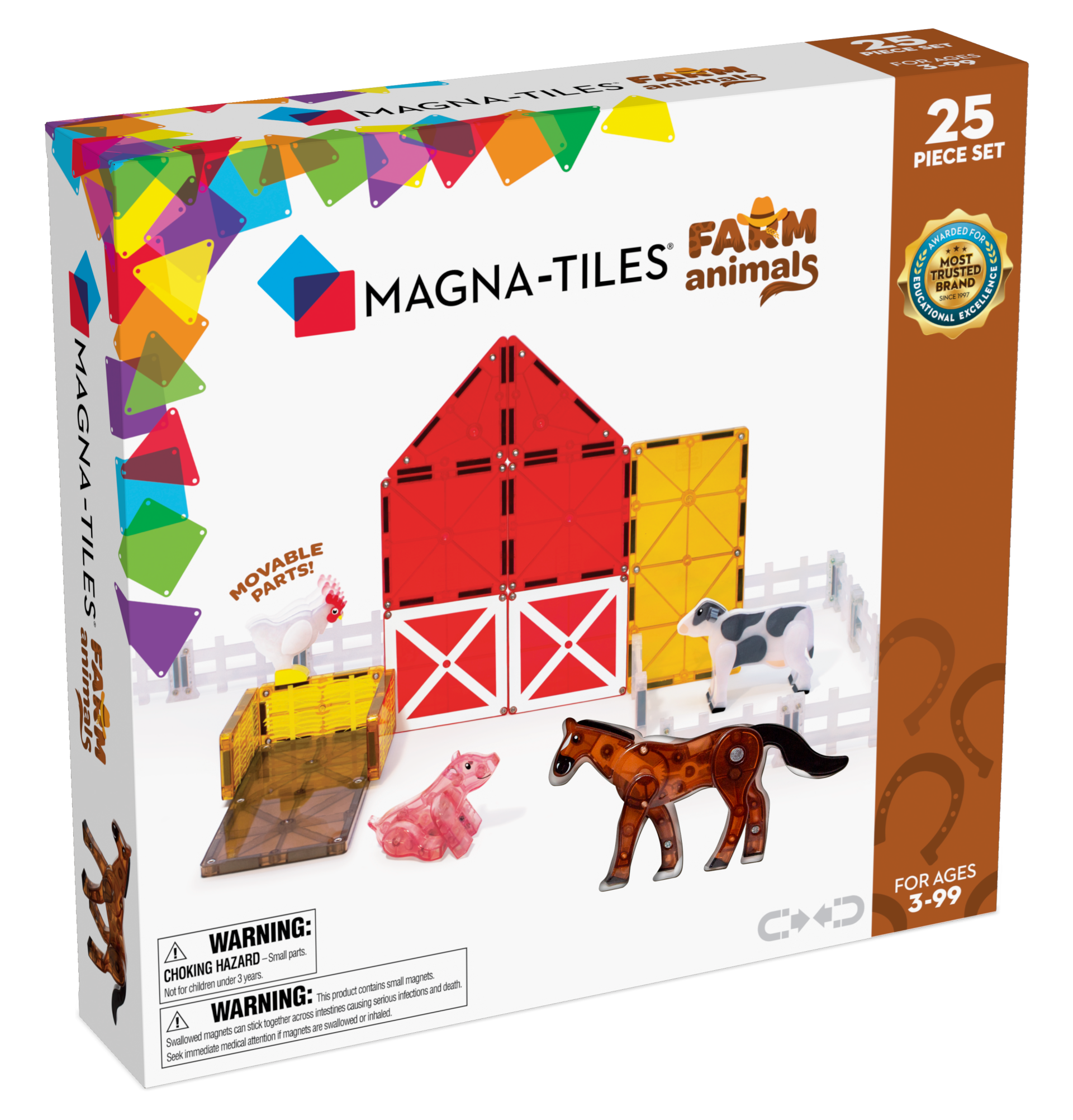 Magna-Tiles Magnetisk Legetøj - Bondegårds Dyr - 25 dele