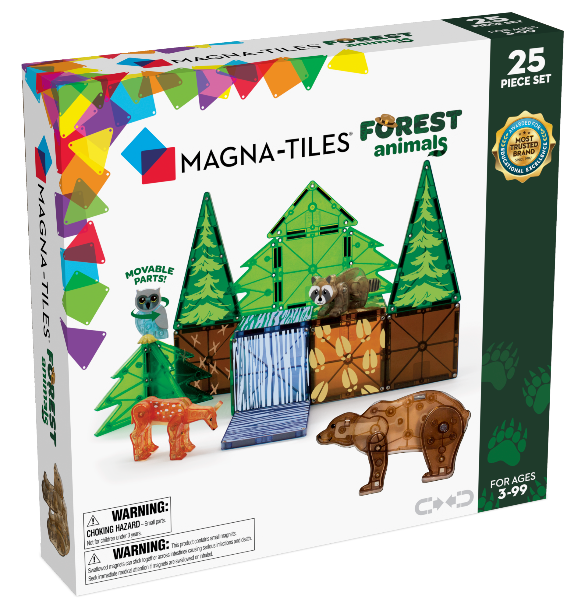 Magna-Tiles Magnetisk Legetøj - Skovens Dyr - 25 dele