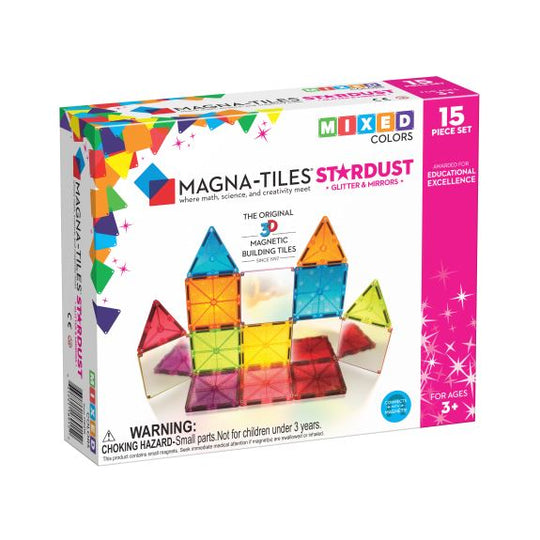 Magna-Tiles Magnetisk Legetøj - Star Dust Glimmer og Spejle - 15 dele