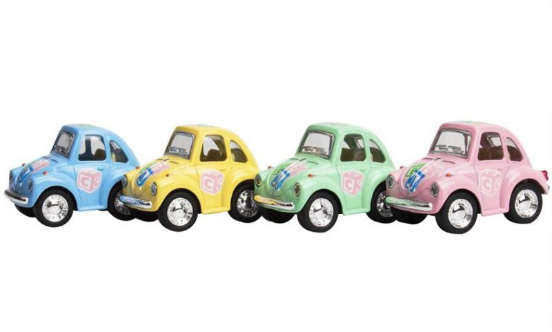 Magni Klassisk VW bobbel Pull Back i Pastelfarver - Blå, Gul, Grøn, Lyserød