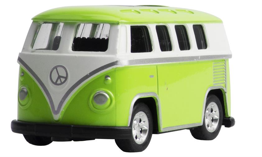 Magni VW Classic bus california med pull back - Blå, Gul, Grøn & Rød