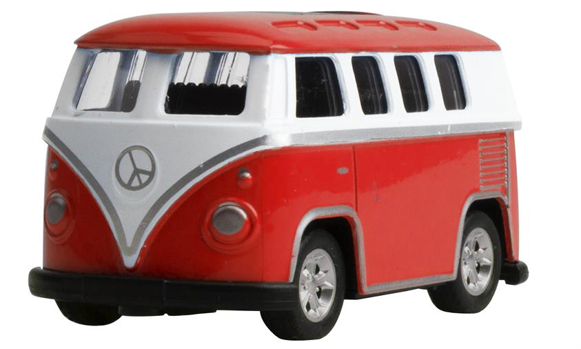 Magni VW Classic bus california med pull back - Blå, Gul, Grøn & Rød