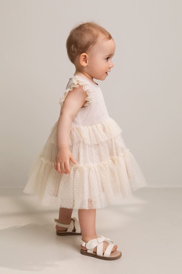 MarMar Dalvina Tulle Dotty  Dress - Vanilla