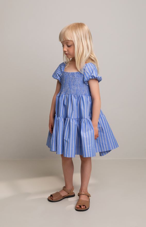 MarMar Dyman Smooth Dress - Cornflower Stripe