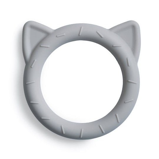 Mushie Teether Cat - Stone