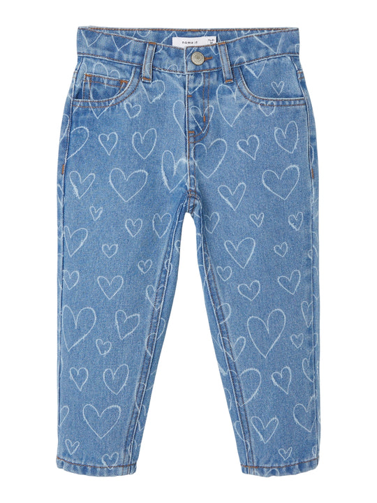Name It Bella Shaped Jeans - Dark Blue Denim Hearts
