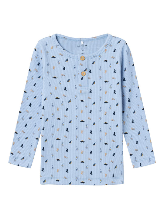 Name It Dabbu  Bluse med Dino - Chambray Blue