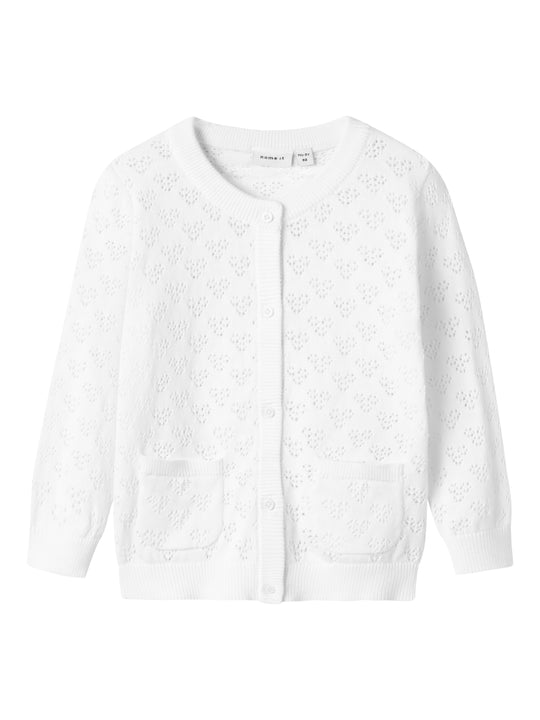 Name It Felotte Strik Cardigan - Bright White