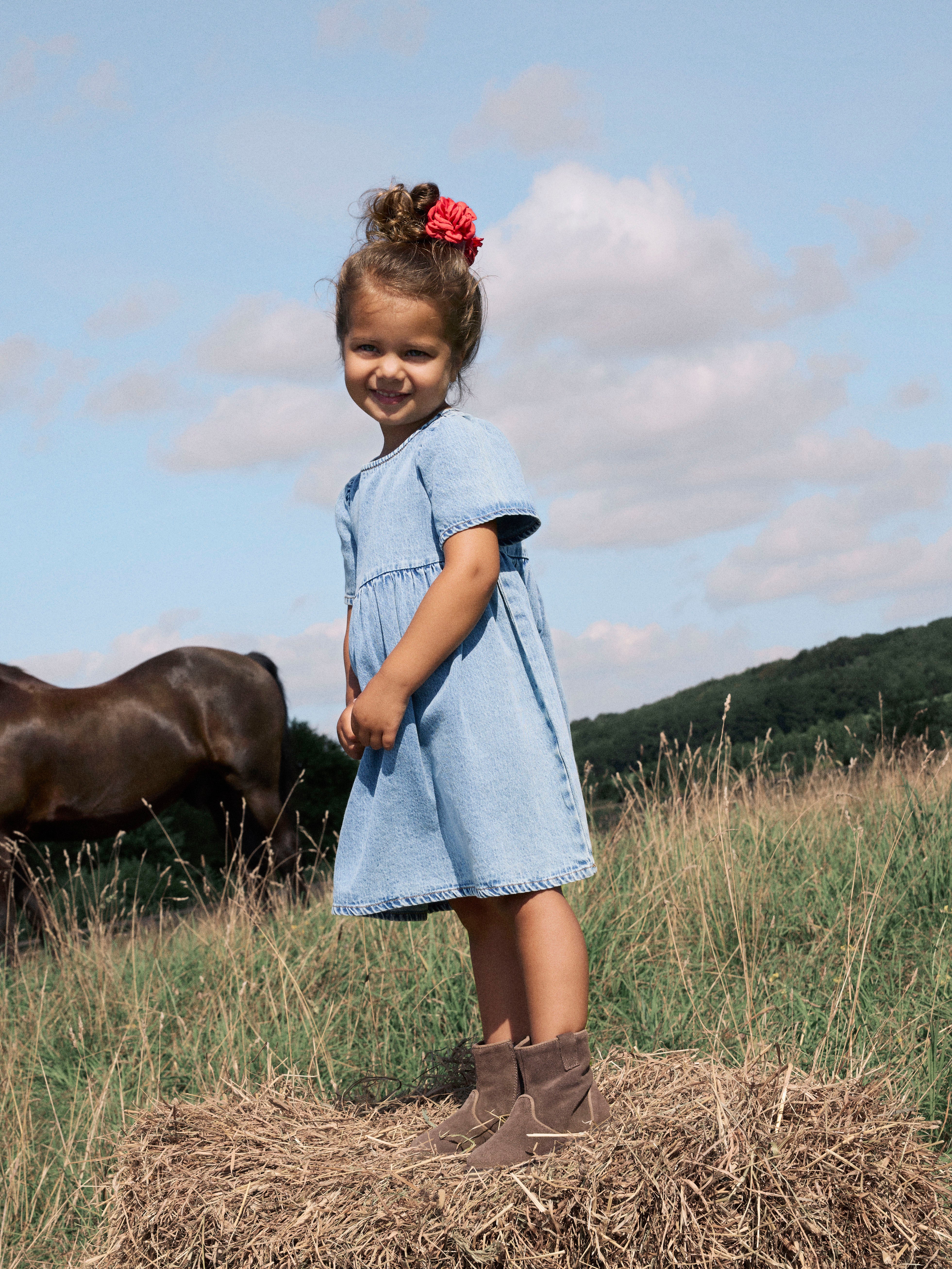 Name It Gemma Loose Denim Dress - Medium Blue Denim
