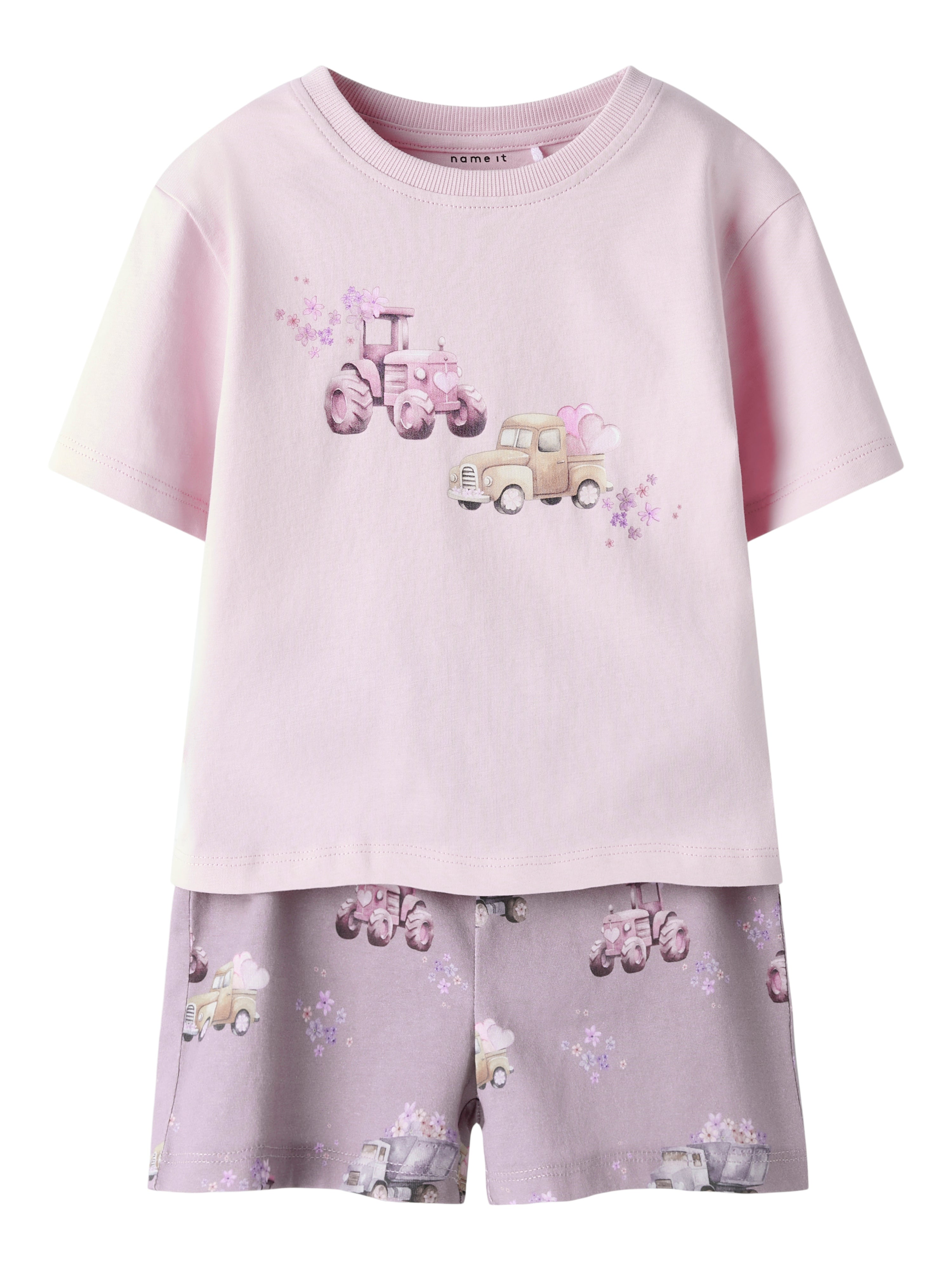 Name It Helga Shorts Sæt - Cameo Pink/Elderberry Shorts