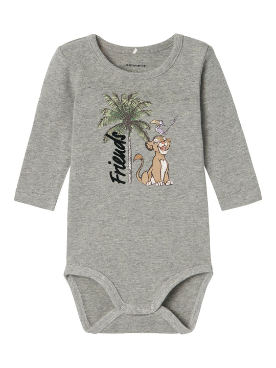 Name It Jebbi Løvernes Konge Body - Grey Melange
