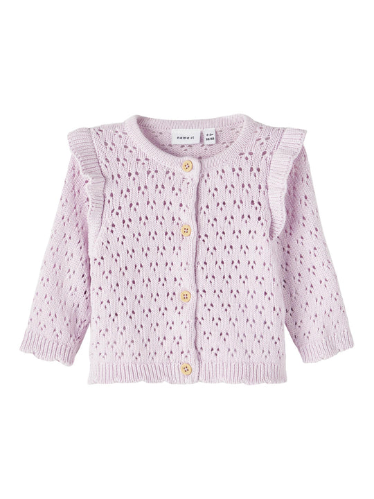 Name It Karandi Strik Cardigan - Orchid Hush