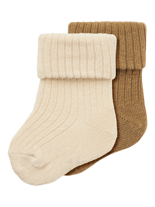 Name It Nogat 2 pak Strømper - Summer sand/Elmwood