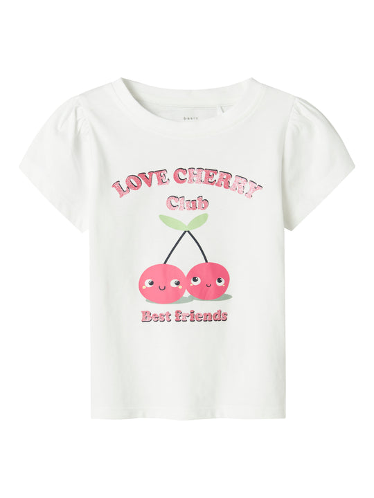 Name It Vibeke Top - Bright White/Cherry