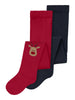 Name It Vichristmas 2 pak Strømpebukser -  Dark Sapphire/Jester Red