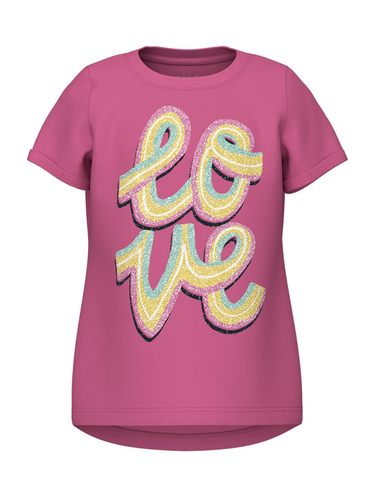 Name It Vix T-shirt - Pink Power Love