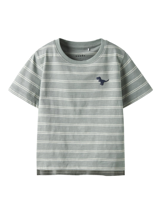 Name It Voby Top - Slate Gray/Whitecap Gray