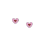 Hjerte Ørestikker Sølv - Pink
