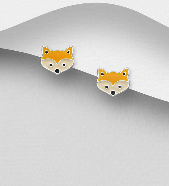 Ørestikker Sølv Ræv - Orange